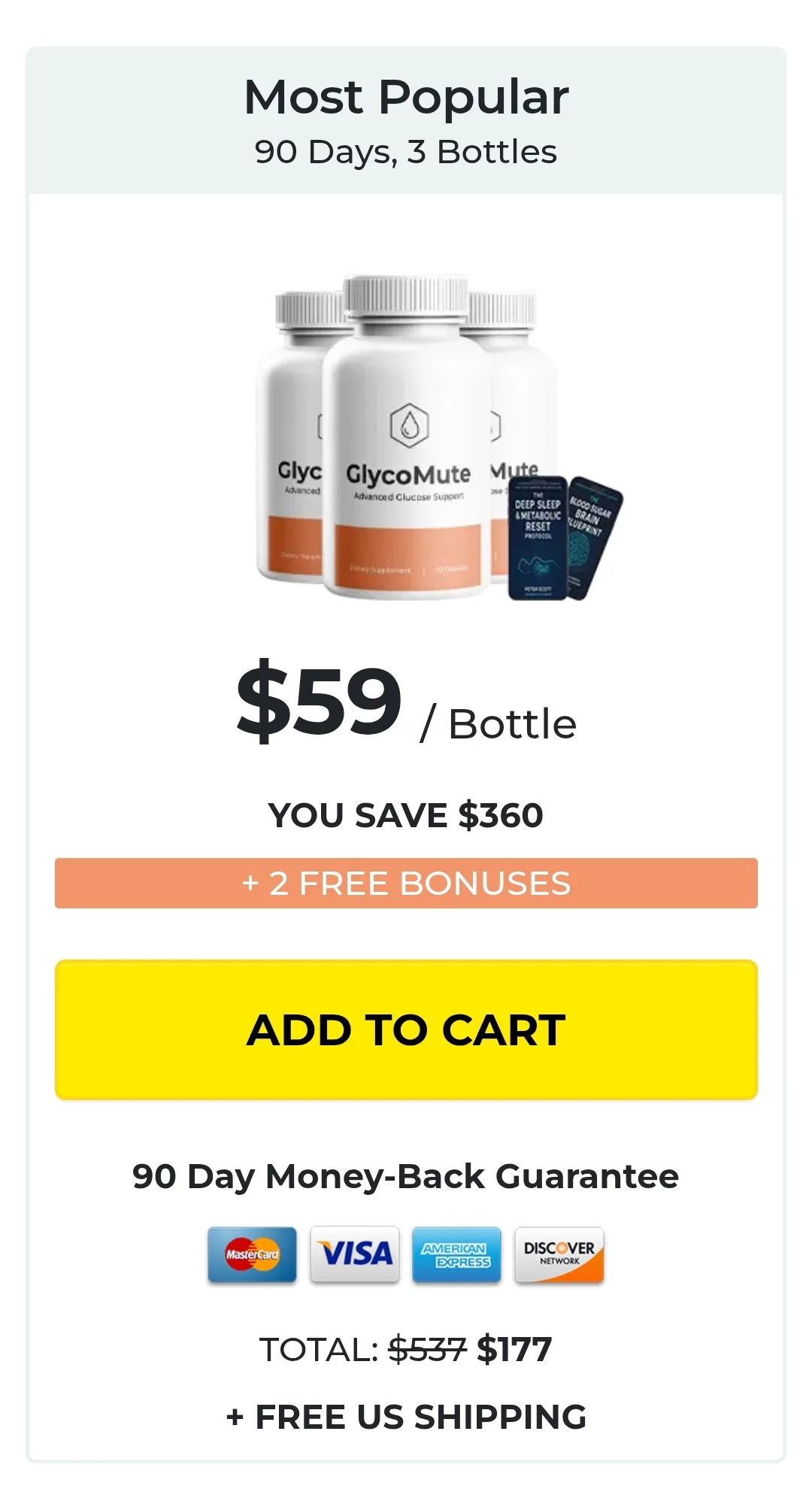 GlycoMute™ 3 bottles pricing